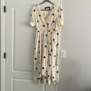 Lovely Anthropology polka dot flowy dress